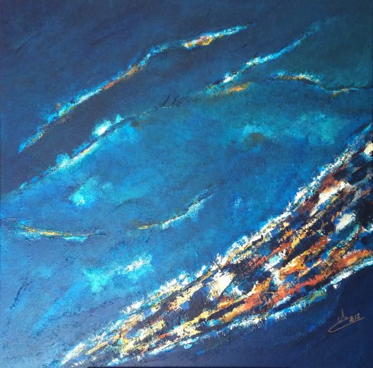 Motu sous le vent <br/>Acrylique sur toile 100 x 100