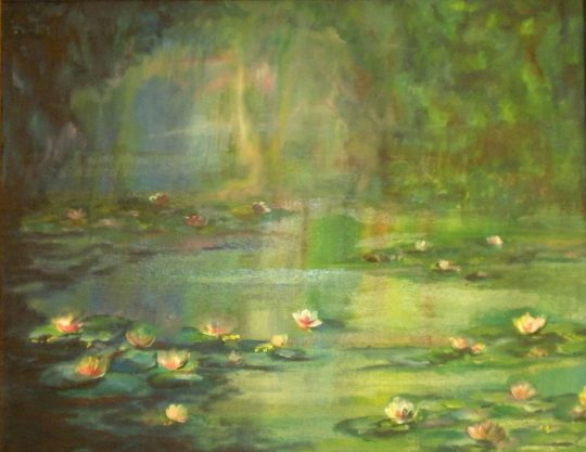 Nymphéas2 <br/>Huile sur Bois 60 x 40 