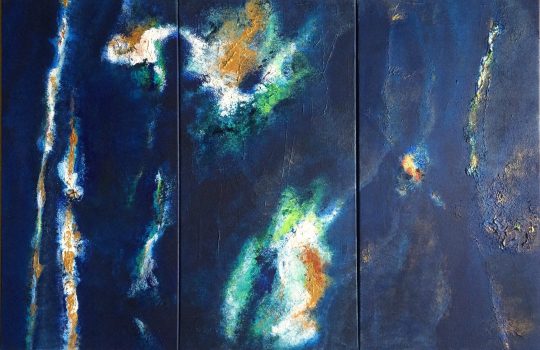 Profondeurs <br/>Triptyque Acrylique sur Toile 80 x 40
