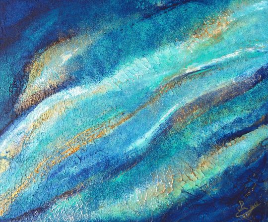 Vagues à l'âme <br/>Acrylique sur Toile 46 x 50