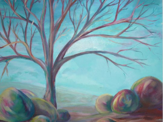 Winter Tree <br/> Huile sur papier