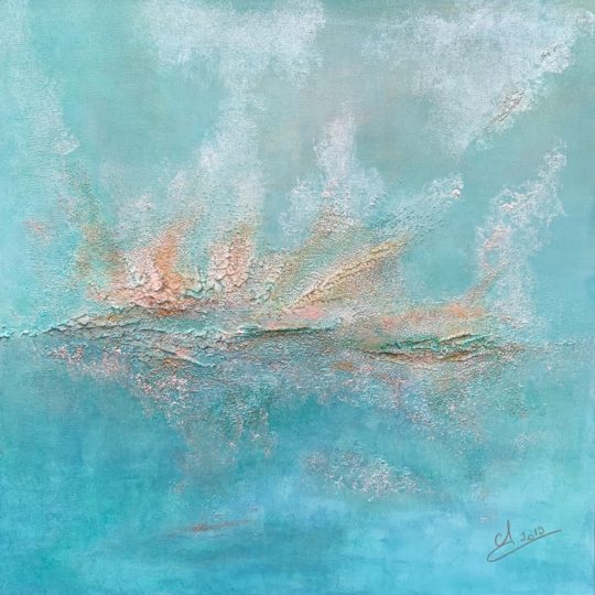 <p>Murmures d'écume</p><p>Acrylique sur toile 80 x 80<p>